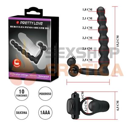 Anillo con vibrador para doble penetracion